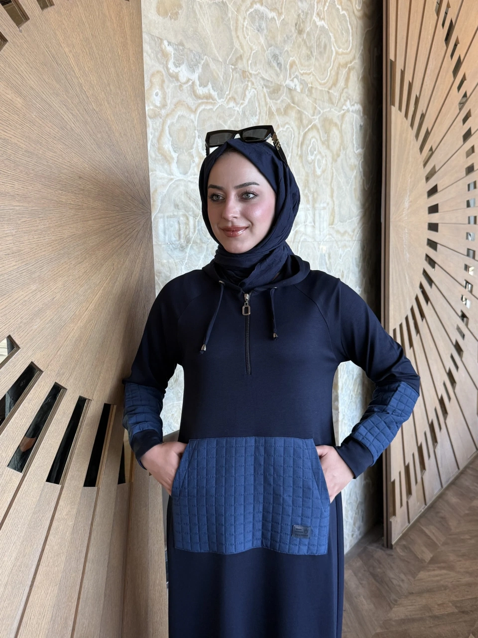 Lacivert Şeyma Elbise - Görsel 4