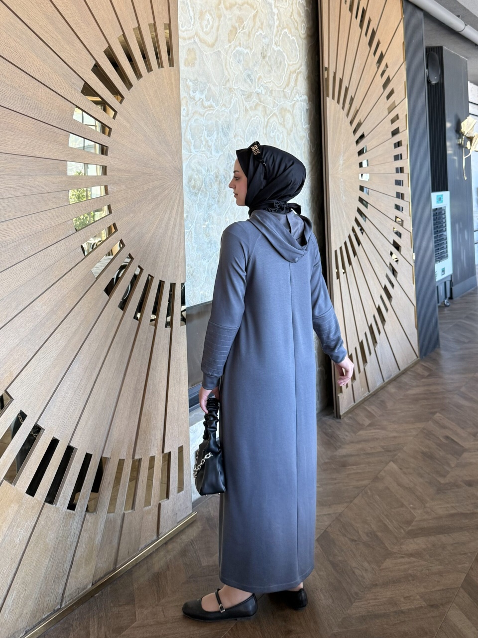 Gri Kahve Şeyma Elbise - Görsel 3