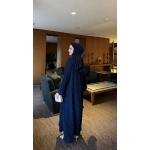 Lacivert Pilise Elbise Abaya - Görsel 3