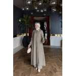 Haki Yakası Taşlı Gömlekli Takım